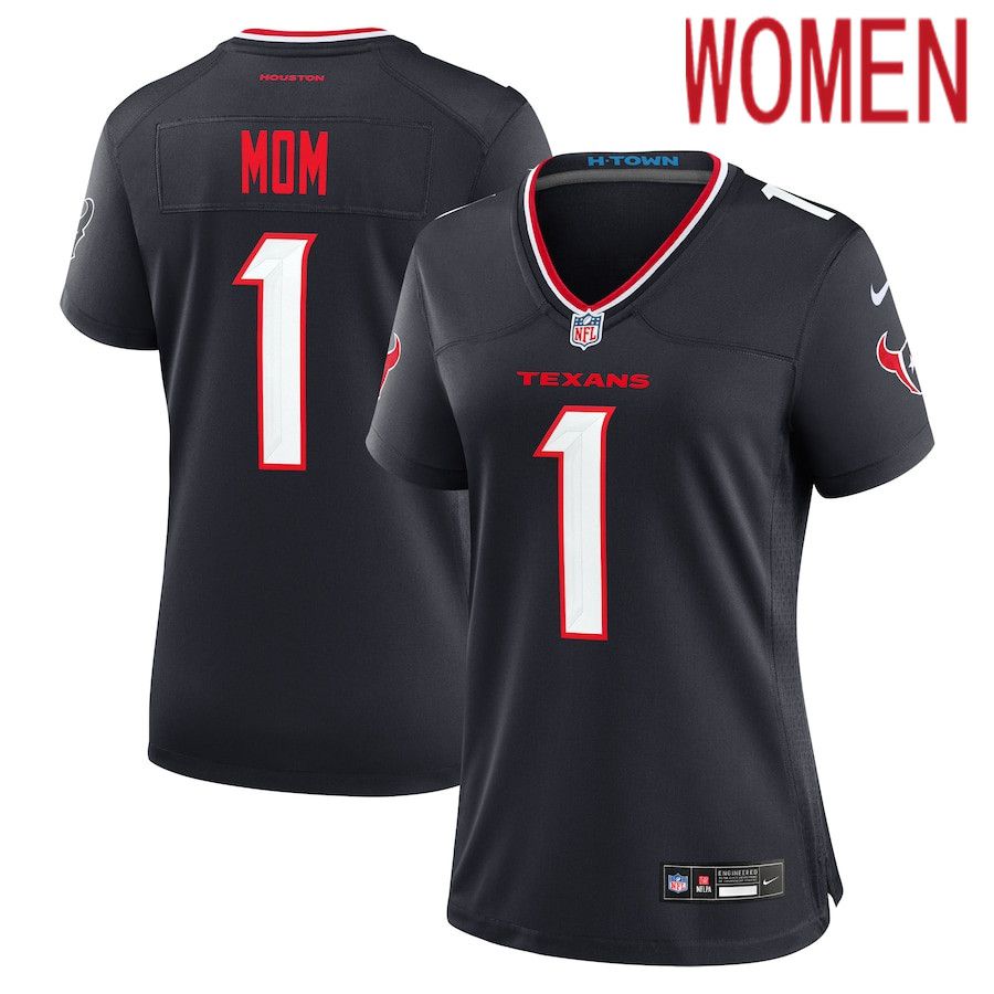 Women Houston Texans #1 Mom Nike Navy Game NFL Jersey->women nfl jersey->Women Jersey
